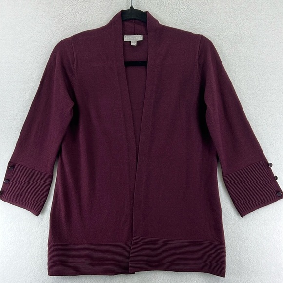 Evolution / Cyrus from Stitch Fix Cardigan Sz S Wine Open Front Rayon Blend NWOT - Picture 1 of 12